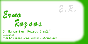 erno rozsos business card